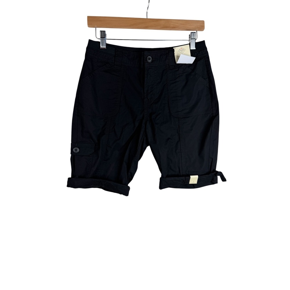 New St. Johns Bay Mid Rise 11" Inseam Bermuda Shorts size 4 Black